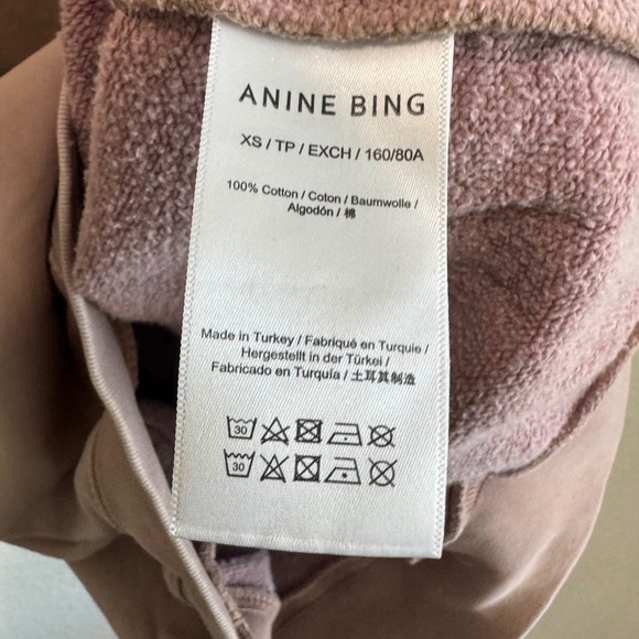 ANINE BING Tyler Sweatshirt Crewneck Logo Spellout Distressed Varsity Boho - Picture 6 of 9